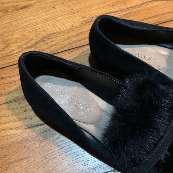 Donald J. Pliner Lilian Shoes Kid Black Suede & Rabbit Fur Loafer Women’s Size 6 - Picture 3 of 8